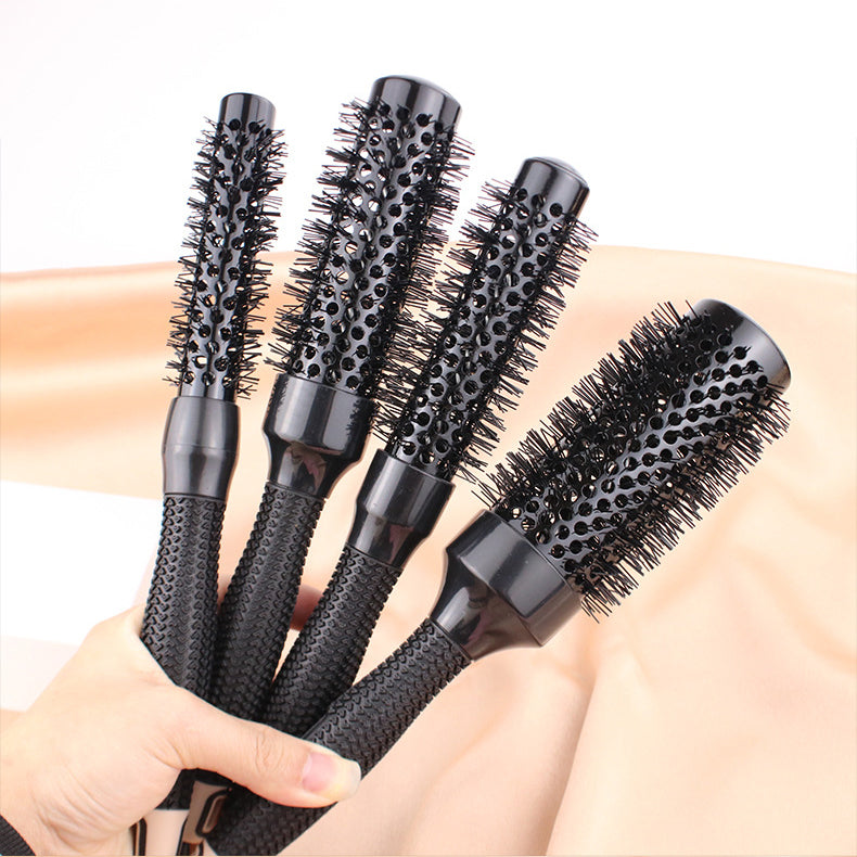 Ceramic Iron Combs With Hair Pick Pins Nano Anion Nylon Tooth Roller Hairbrush Round Barrel Brush Smooth Big Wave Fast Curling