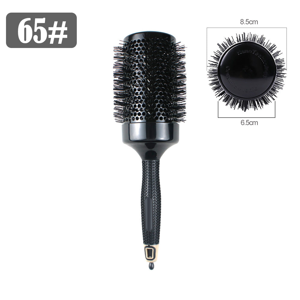 Ceramic Iron Combs With Hair Pick Pins Nano Anion Nylon Tooth Roller Hairbrush Round Barrel Brush Smooth Big Wave Fast Curling