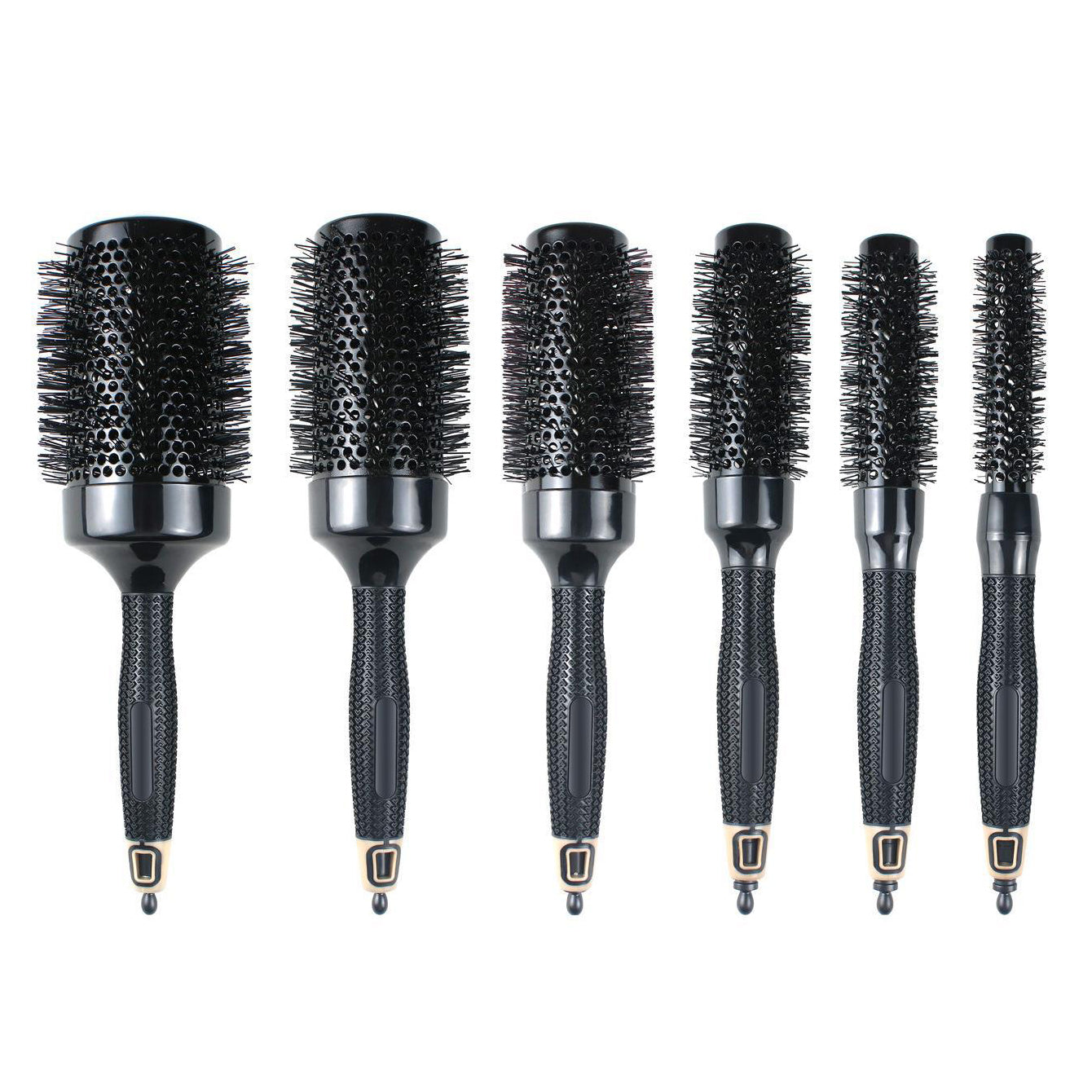 Ceramic Iron Combs With Hair Pick Pins Nano Anion Nylon Tooth Roller Hairbrush Round Barrel Brush Smooth Big Wave Fast Curling