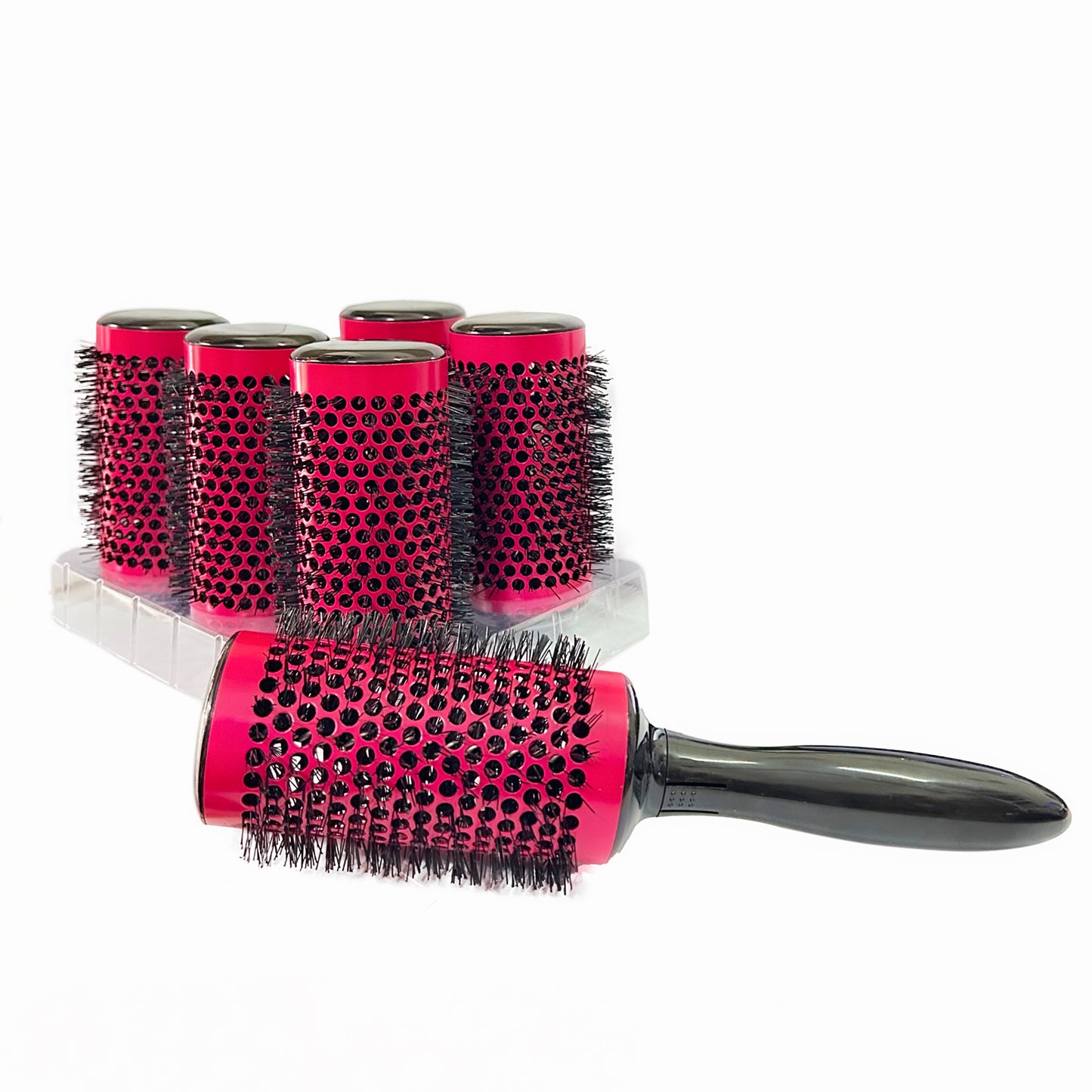 6pcs/set Detachable Handle Ceramic Iron Thermal Brush Comb Aluminum Tube Nylon Barrel Curler Rollers Hairbrush