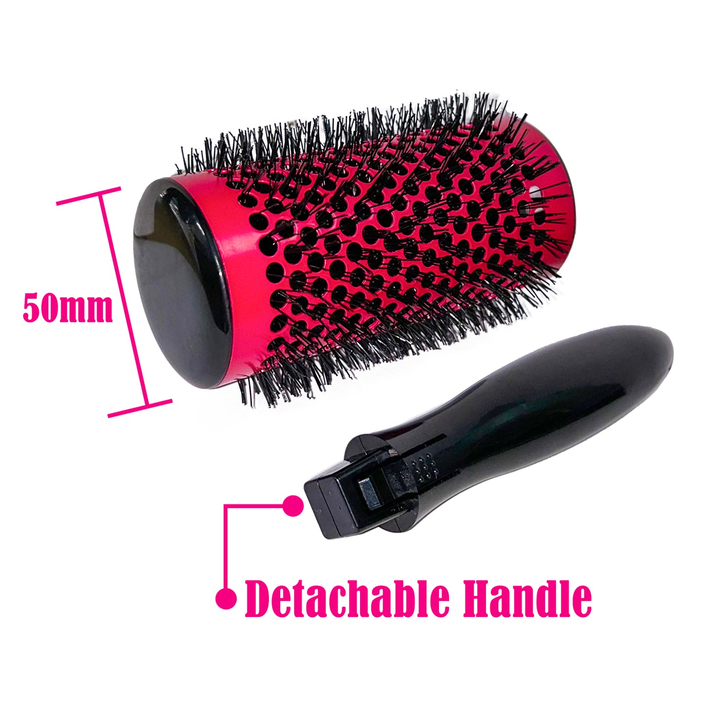 6pcs/set Detachable Handle Ceramic Iron Thermal Brush Comb Aluminum Tube Nylon Barrel Curler Rollers Hairbrush