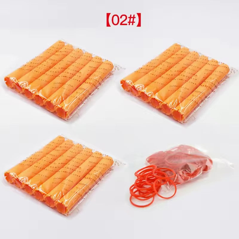 18pcs/set 16cm Extra Long Hair Rollers with Rubber Bands Cold Perm Rods Curler Bars Clip Curling Hairdressing Supplies