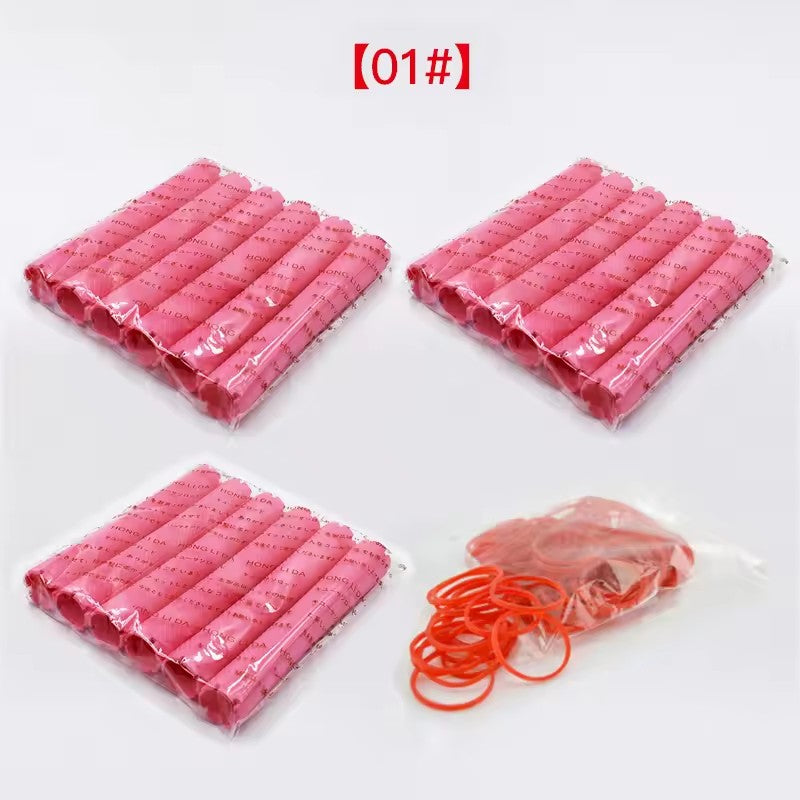 18pcs/set 16cm Extra Long Hair Rollers with Rubber Bands Cold Perm Rods Curler Bars Clip Curling Hairdressing Supplies