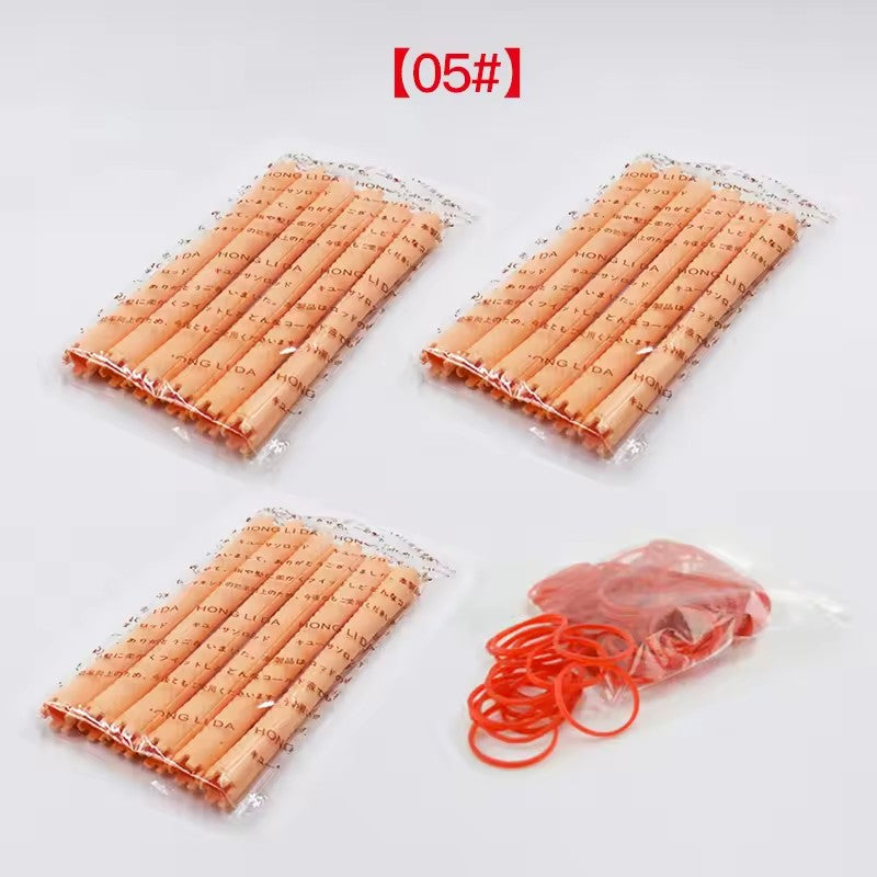 18pcs/set 16cm Extra Long Hair Rollers with Rubber Bands Cold Perm Rods Curler Bars Clip Curling Hairdressing Supplies