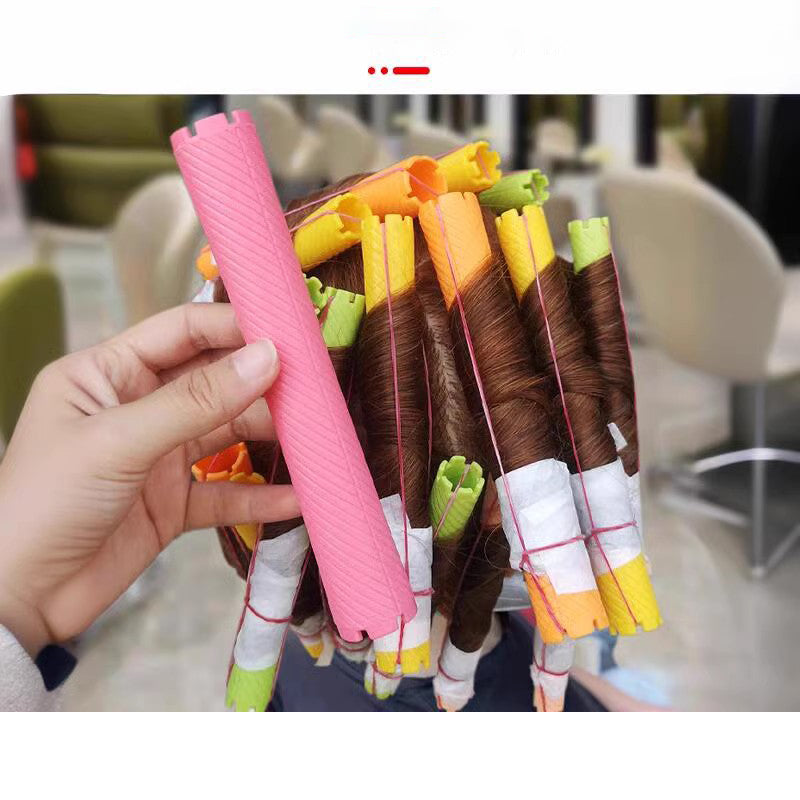 18pcs/set 16cm Extra Long Hair Rollers with Rubber Bands Cold Perm Rods Curler Bars Clip Curling Hairdressing Supplies