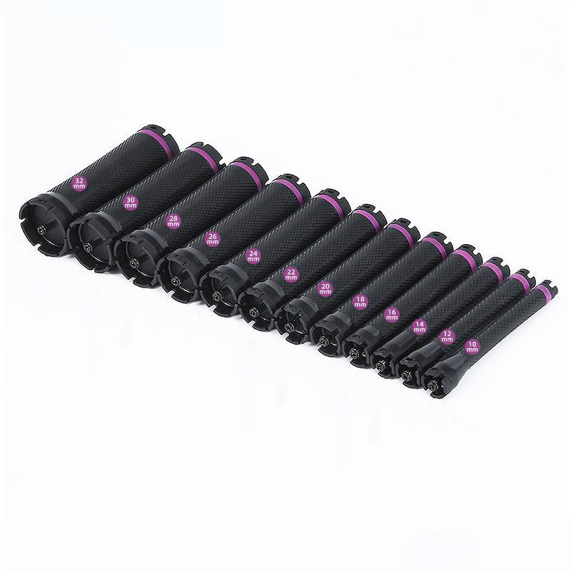 10pcs/set 24V Single Hole Digital Hair Rollers Electric Heated Curlers with Rubberbands Styling Perm Hot Curling Bars Rods Hairdresser Tools