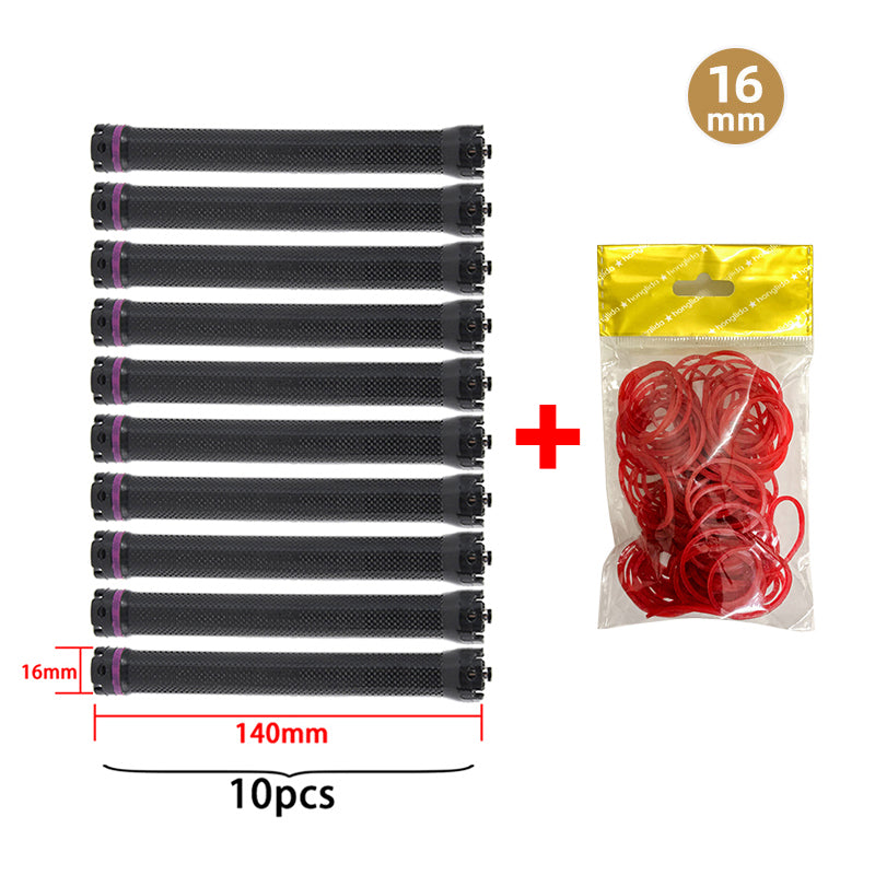 10pcs/set 24V Extra Long Single Hole Electric Heated Hair Rollers Digital Perm Rods Sticks Bars With Rubberbands 14cm