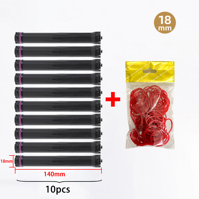 10pcs/set 24V Extra Long Single Hole Electric Heated Hair Rollers Digital Perm Rods Sticks Bars With Rubberbands 14cm