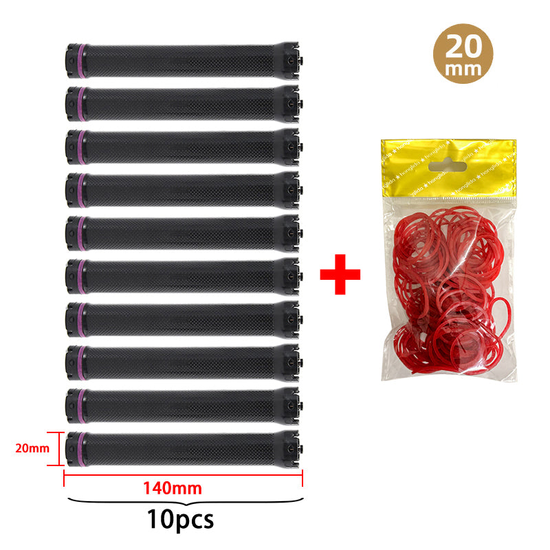 10pcs/set 24V Extra Long Single Hole Electric Heated Hair Rollers Digital Perm Rods Sticks Bars With Rubberbands 14cm