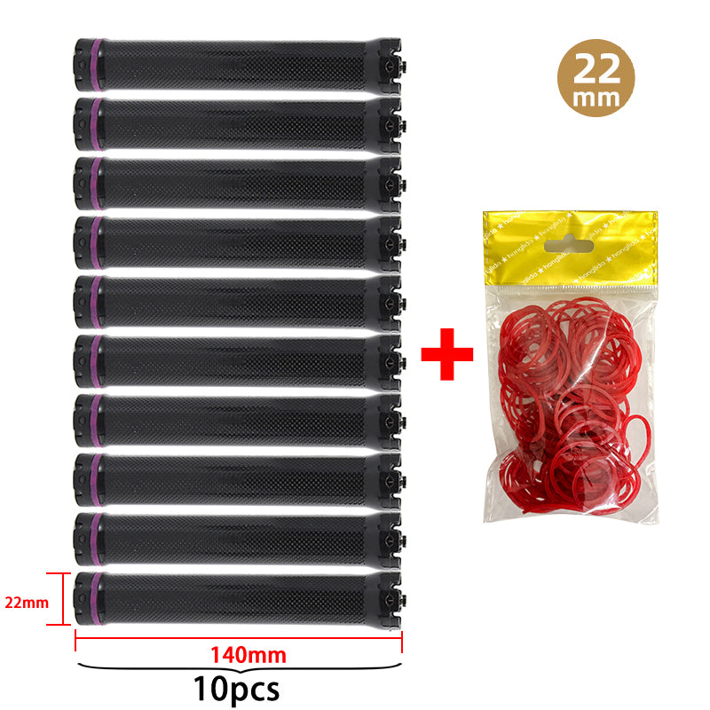 10pcs/set 24V Extra Long Single Hole Electric Heated Hair Rollers Digital Perm Rods Sticks Bars With Rubberbands 14cm