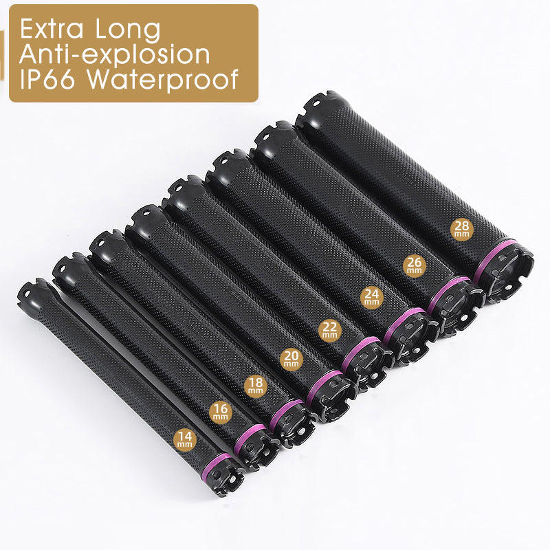 10pcs/set 24V Extra Long Single Hole Electric Heated Hair Rollers Digital Perm Rods Sticks Bars With Rubberbands 14cm