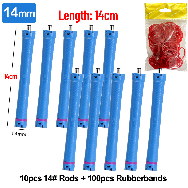 10 개/대 14cm 여분의 긴 24V 디지털 파마 막대 및 고무 밴드 한국 5.5mm 플러그 Electirc 가열 바 여성용 가열 핫 롤러