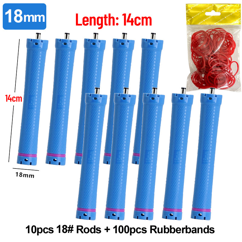 10 개/대 14cm 여분의 긴 24V 디지털 파마 막대 및 고무 밴드 한국 5.5mm 플러그 Electirc 가열 바 여성용 가열 핫 롤러