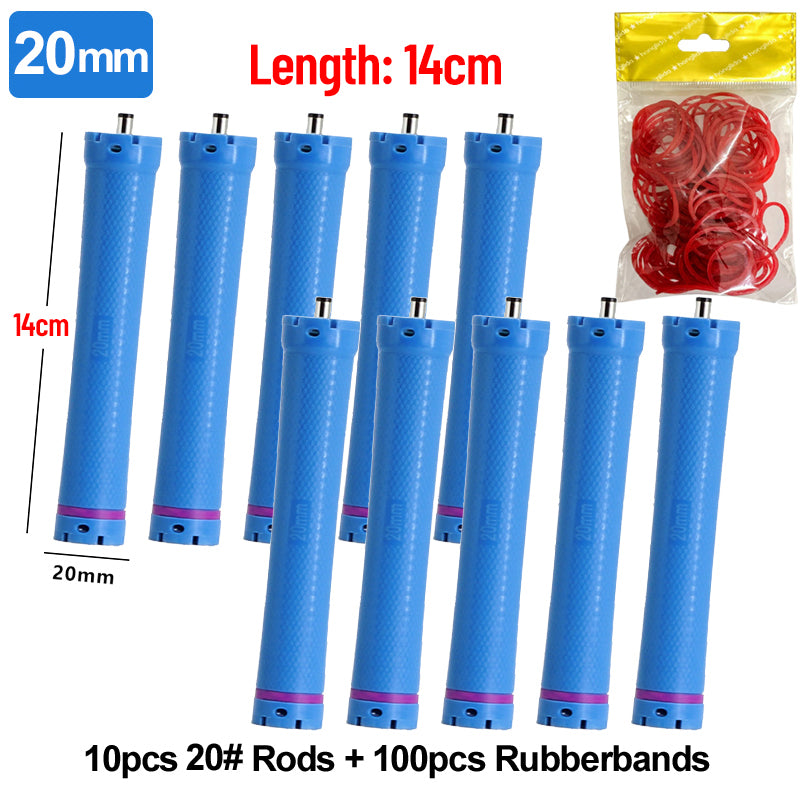 10 개/대 14cm 여분의 긴 24V 디지털 파마 막대 및 고무 밴드 한국 5.5mm 플러그 Electirc 가열 바 여성용 가열 핫 롤러