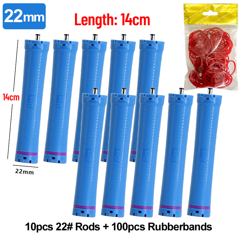 10 개/대 14cm 여분의 긴 24V 디지털 파마 막대 및 고무 밴드 한국 5.5mm 플러그 Electirc 가열 바 여성용 가열 핫 롤러