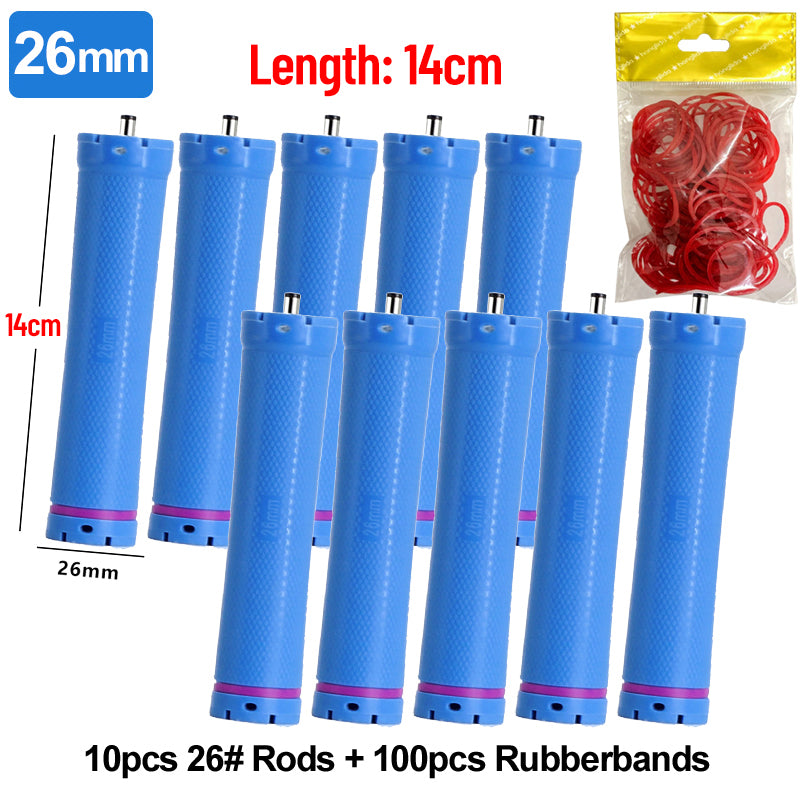 10 개/대 14cm 여분의 긴 24V 디지털 파마 막대 및 고무 밴드 한국 5.5mm 플러그 Electirc 가열 바 여성용 가열 핫 롤러