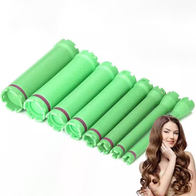 10pcs/set 24V Digital Perm Rods Hair Rollers Standard Plug Electric Heated Curlers Bars with Rubberbands Styling Tool