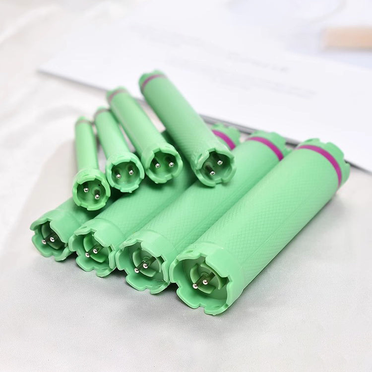 10pcs/set 24V Digital Perm Rods Hair Rollers Standard Plug Electric Heated Curlers Bars with Rubberbands Styling Tool