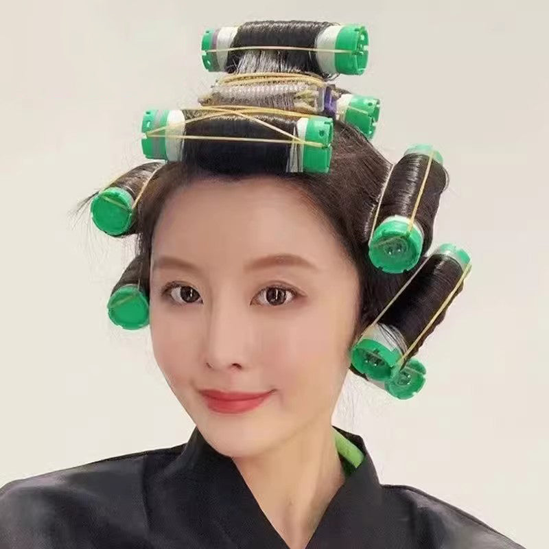 10pcs/set 24V Digital Perm Rods Hair Rollers Standard Plug Electric Heated Curlers Bars with Rubberbands Styling Tool