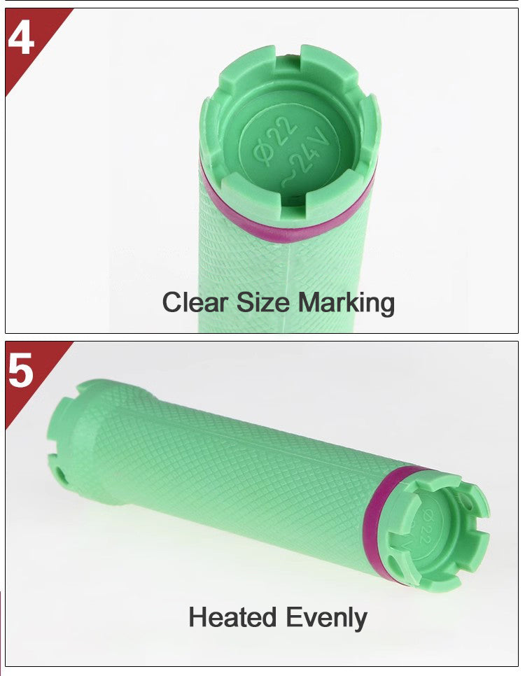 10 개/대 24V 디지털 파마 막대 헤어 롤러 표준 플러그 고무 밴드 스타일링 도구와 전기 가열식 경기자 바