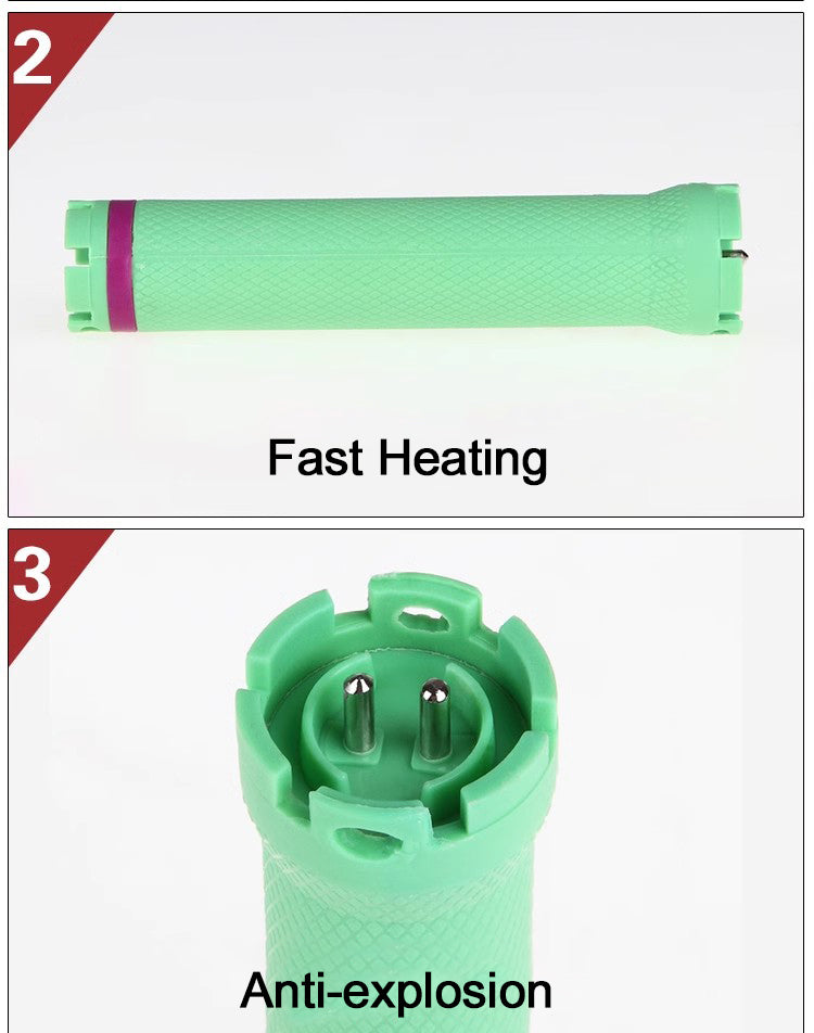 10 개/대 24V 디지털 파마 막대 헤어 롤러 표준 플러그 고무 밴드 스타일링 도구와 전기 가열식 경기자 바